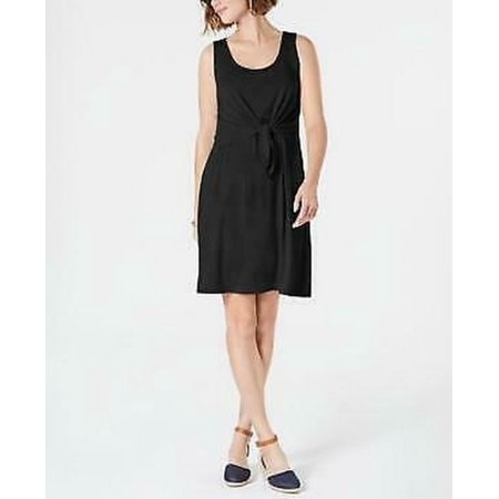 Style & Co Petite Sleeveless Tie-Front Dress: PP/Black