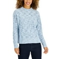 thumbnail image 1 of Style & Co Petite Space Dye Crewneck Pullover Sweater Angel Falls PXL, 1 of 1