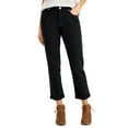 thumbnail image 1 of Style & Co Petite Straight Leg Girlfriend Jeans Washed Black 10P, 1 of 1