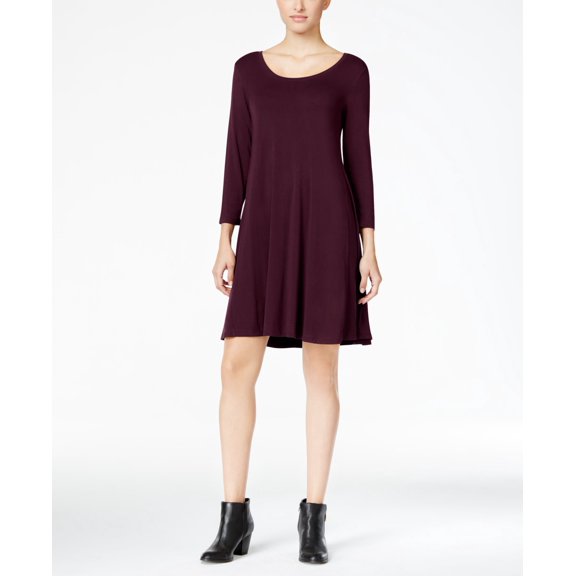 Style & Co Petite Swing Dress Berry PL
