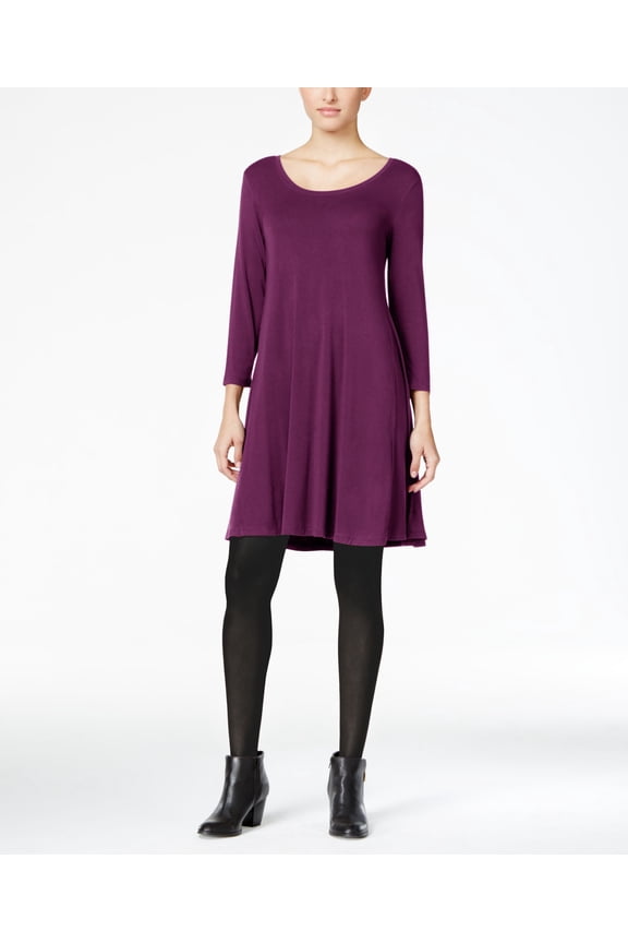 Style & Co Petite Swing Dress Magenta Blossom PXL
