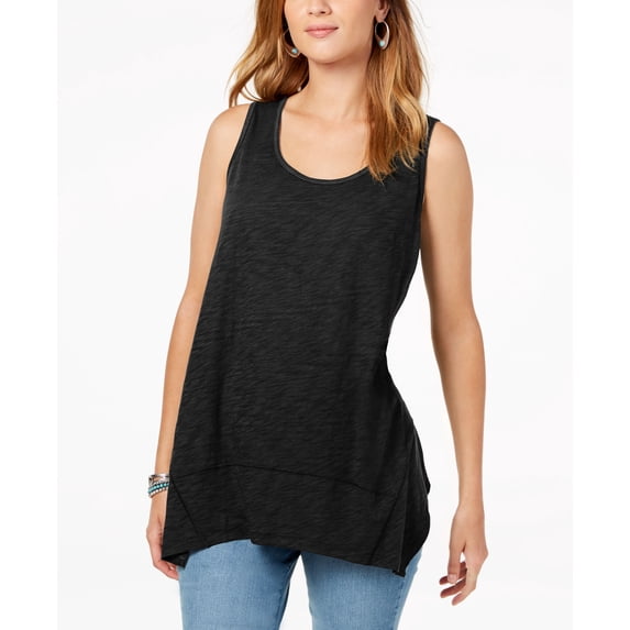 Style & Co Petite Swing Tank Top Deep Black PM