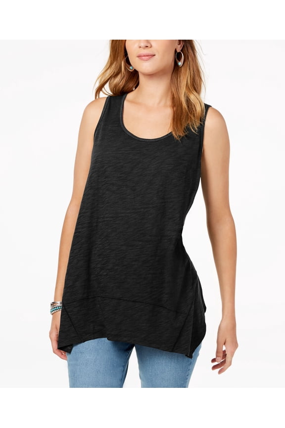 Style & Co Petite Swing Tank Top Deep Black PM