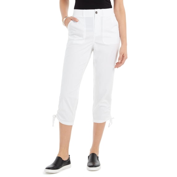 Style & Co Petite Utility Capri Pants Bright White 12P