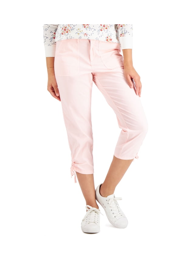 Style & Co Petite Utility Capri Pants Fiji Pink 8P