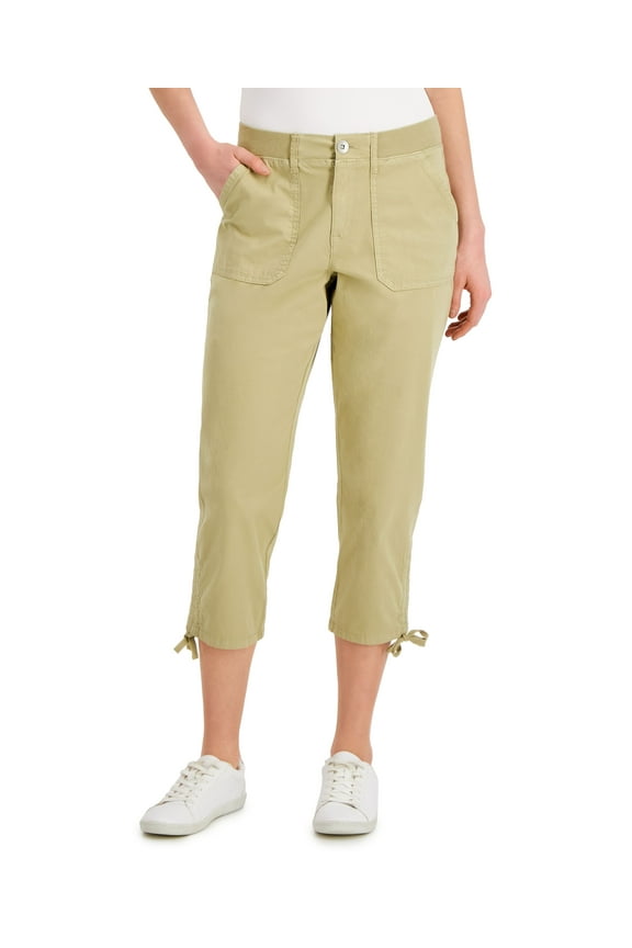 Style & Co Petite Utility Capri Pants Grey 6P