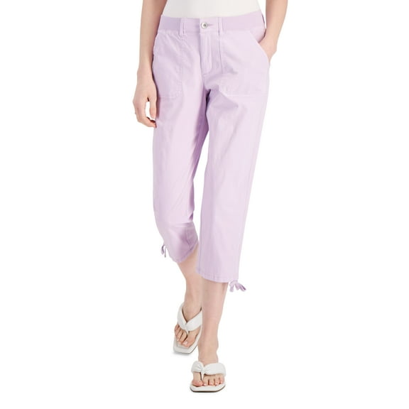 Style & Co Petite Utility Capri Pants Lavender Bouque 4P