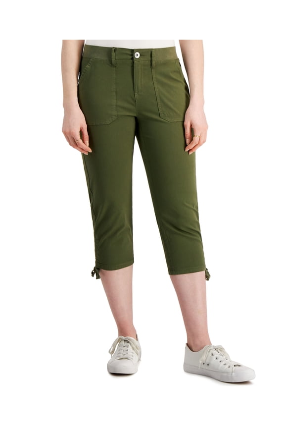 Style & Co Petite Utility Capri Pants Winter Moss 14P