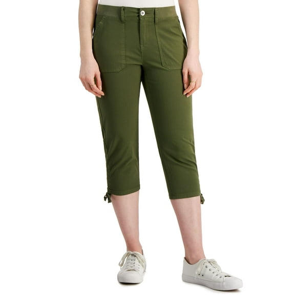 Style & Co Petite Utility Capri Pants Winter Moss 6P