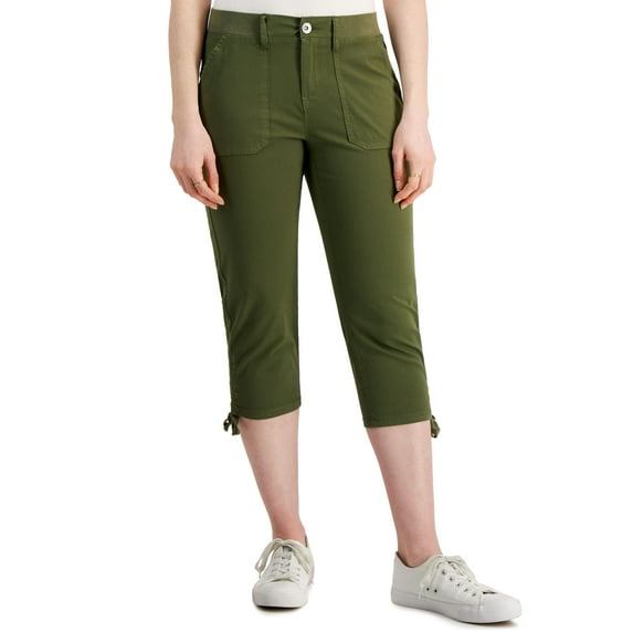Style & Co Petite Utility Capri Pants Winter Moss 8P