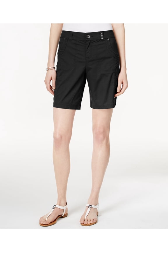 Petite Studded-Pocket Shorts Deep Black 8P