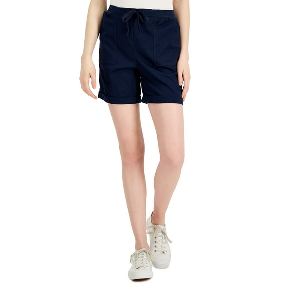 Style & Co Petite Utility Drawstring Shorts Industrial Blue PS