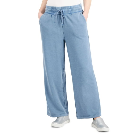 Style & Co Petite Wide Leg Sweatpants Studio Denim PL