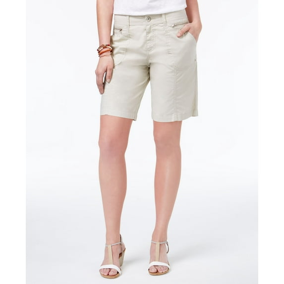Style & Co Petite Zip Detail Shorts Stonewall 10P