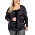 thumbnail image 1 of Style & Co Plus Size Animal Print Cardigan Grey Animal 3X, 1 of 1
