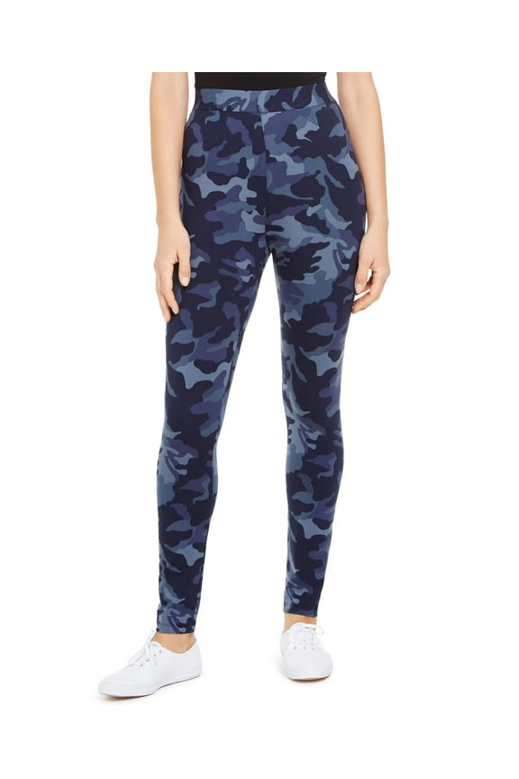 Style & Co Plus Size Basic Printed Leggings Camo Blue 3X