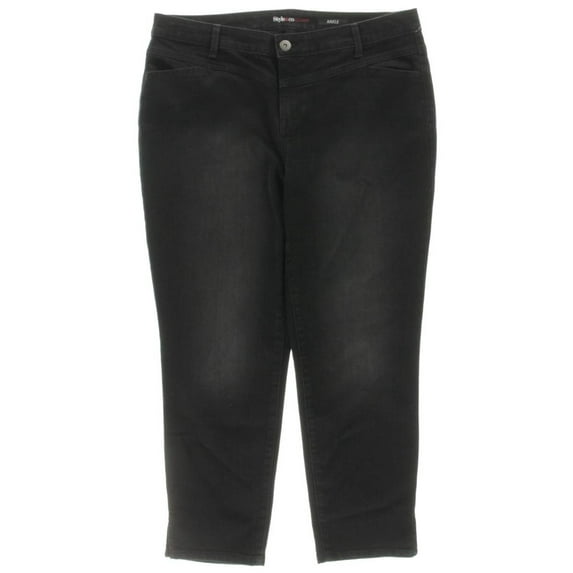Style & Co. Plus Size Black Rinse Split-Hem Jeans 14W