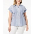 thumbnail image 1 of Style & Co Plus Size Cotton Marcella Striped Top Shirt Marcella Stripe 3X, 1 of 2