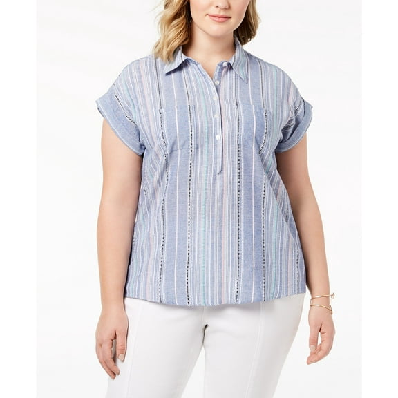 Style & Co Plus Size Cotton Marcella Striped Top Shirt Marcella Stripe 3X