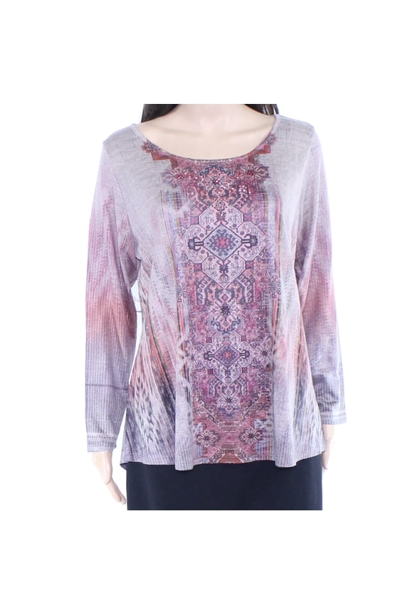 Style & Co Plus Size Cotton Printed Top Sweet Sensation 0X
