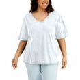 thumbnail image 1 of Style & Co Plus Size Cotton V Neck T-Shirt Bright White 2X, 1 of 1