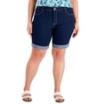 thumbnail image 1 of Style & Co Plus Size Cuffed Denim Bermuda Shorts Rinse 18W, 1 of 1