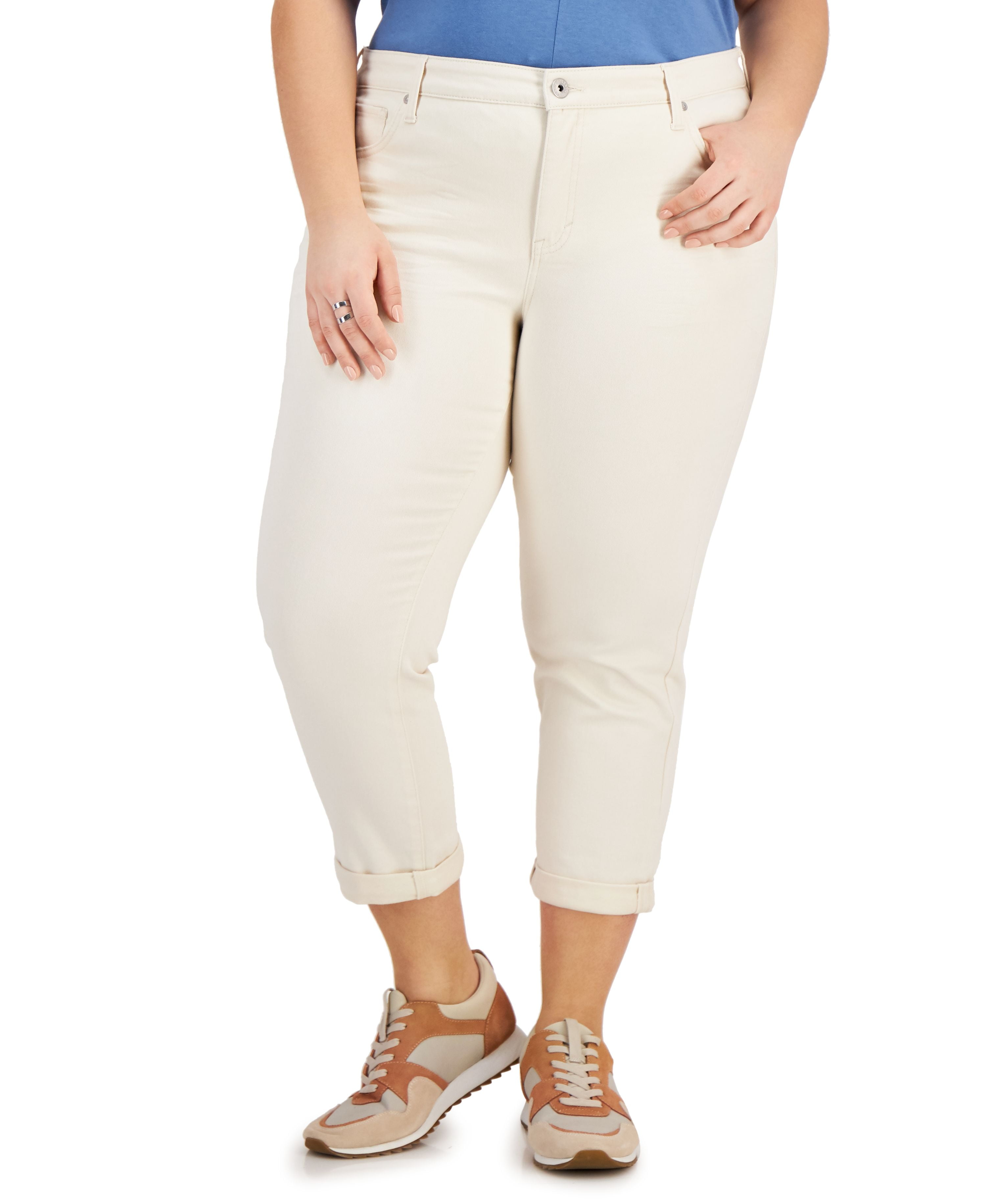 Style & Co Women's Curvy Fit Boyfriend Jeans Blue Size 4 Petite