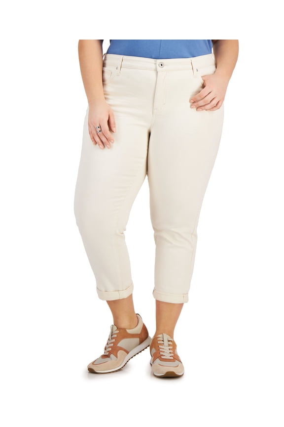 Style & Co Plus Size Curvy Fit Boyfriend Jeans Eggnog 22W