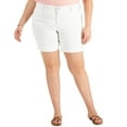 thumbnail image 1 of Style & Co Plus Size Double Button Bermuda Jean Shorts Bright White 28W, 1 of 1