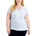 thumbnail image 1 of Style & Co Plus Size Embroidered Peasant Top Omphalodes 0X, 1 of 1