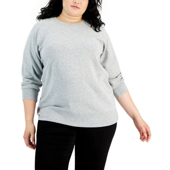 Style & Co Plus Size Fleece Tunic Ember Heather 4X