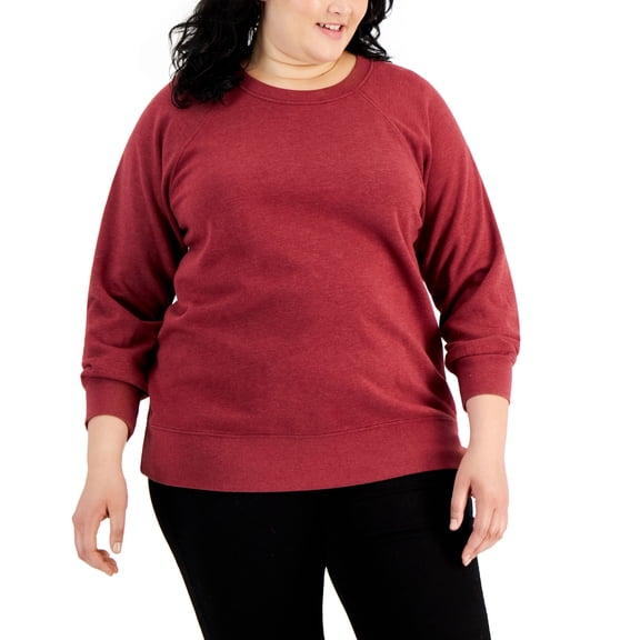 Style & Co Plus Size Fleece Tunic Scarlet Crush 3X