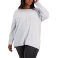 thumbnail image 1 of Style & Co Plus Size Front Seam Tunic Sweater Ember Grey Heather 2X, 1 of 3