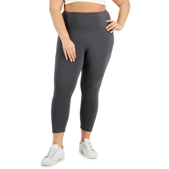 Style & Co Plus Size High Rise Capri Leggings Charcoal Heather 0X