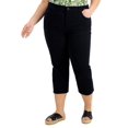 thumbnail image 1 of Style & Co Plus Size High Rise Cropped Capri Jeans Deep Black 28W, 1 of 1
