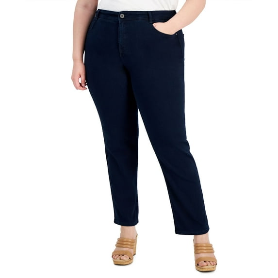 Style & Co Plus Size High Rise Slim Leg Jeans Rinse 20W
