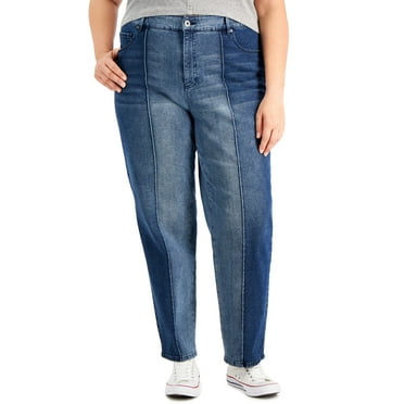Style & Co Plus Size High Rise Two Tone Jeans Tonal Blues 18W