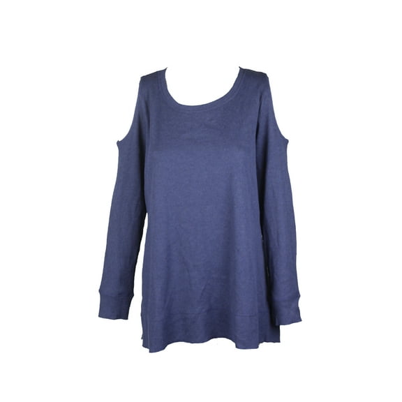 Style & Co. Plus Size Indigo Cold-Shoulder Thermal Top 0X
