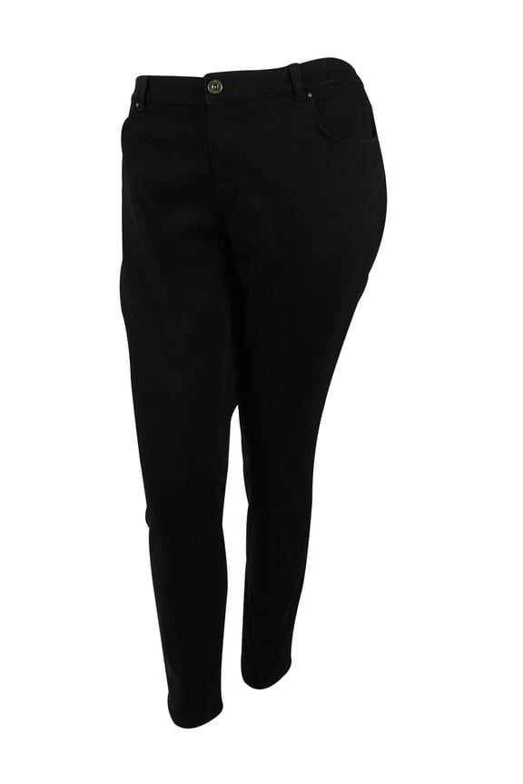 Style & Co Plus Size Mid Rise Curvy Skinny Jeans Black 22W