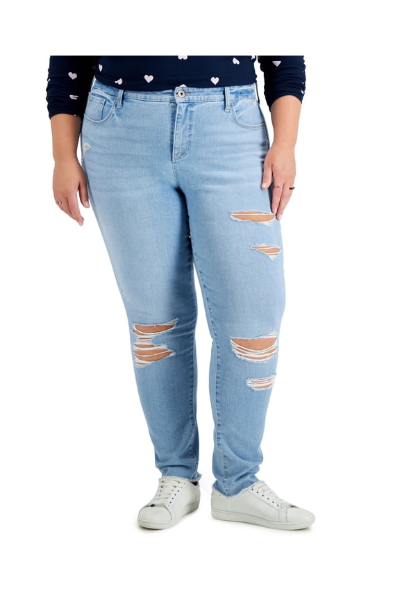 Style & Co Plus Size Mid Rise Curvy Skinny Jeans Ricochet Wash 22W
