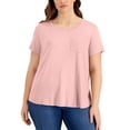thumbnail image 1 of Style & Co Plus Size One Pocket T-Shirt Antique Peach 3X, 1 of 1
