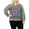 thumbnail image 1 of Style & Co Plus Size Paisley Print Peasant Top Medium Purple 2X, 1 of 3