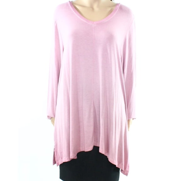 Style Co Plus Size Pale Pink Bridge-Hem Top 2X