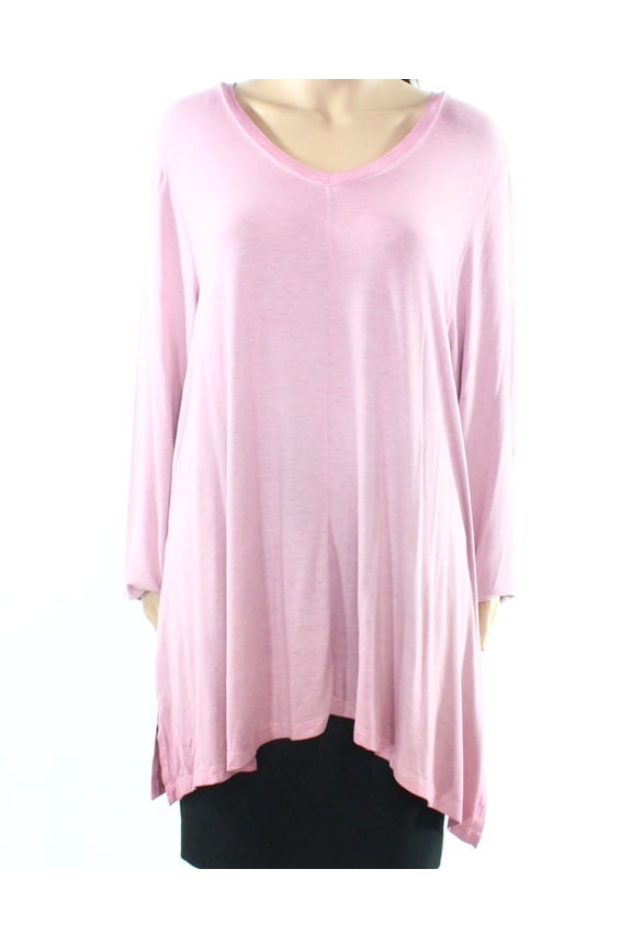 Style Co Plus Size Pale Pink Bridge-Hem Top  2X