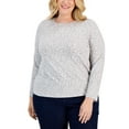 thumbnail image 1 of Style & Co Plus Size Printed Long Sleeve T-Shirt Heather Leopard 1X, 1 of 1