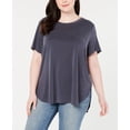 thumbnail image 1 of Style & Co Plus Size Shirttail Hem Suede Top Grey 1X, 1 of 1