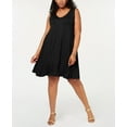 thumbnail image 1 of Style & Co Plus Size Solid Crisscross Back Dress Deep Black 2X, 1 of 1
