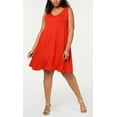 thumbnail image 1 of Style & Co Plus Size Solid Crisscross Back Dress Loving Red 1X, 1 of 3