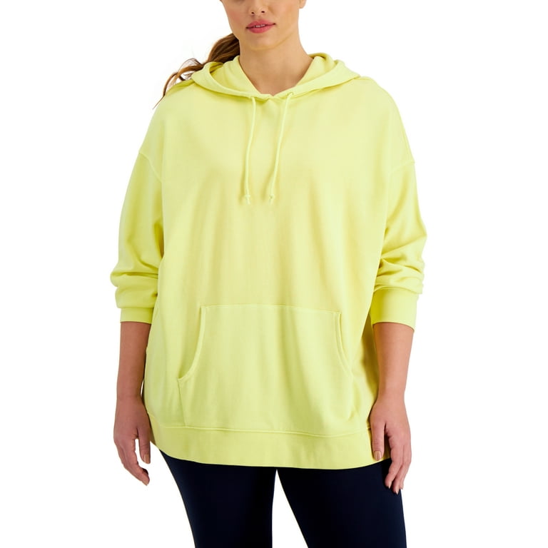 Plus size yellow hoodie sale