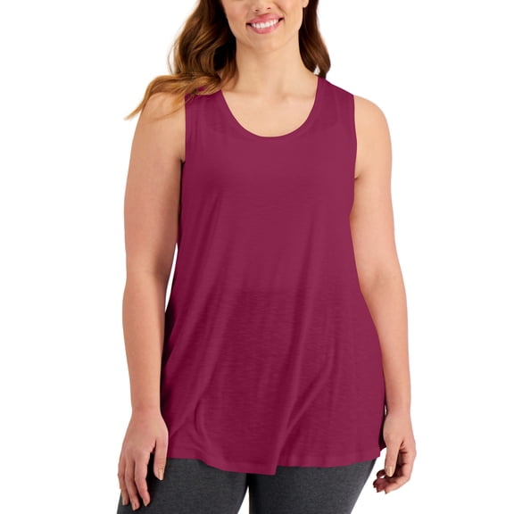 Style & Co Plus Size Swing Tank Top Sangria Wine 2X
